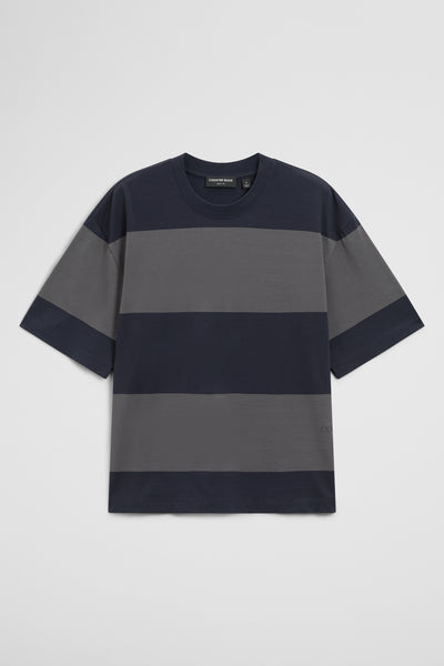 Short Sleeve Boxy Logo Stripe T-Shirt