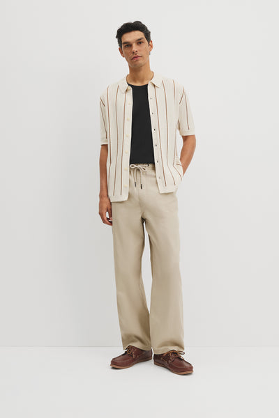 Wide Leg Cotton Linen Blend Pant
