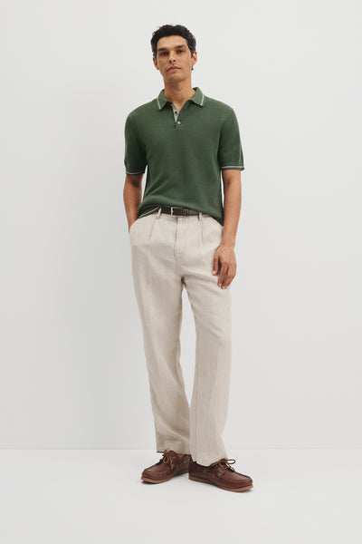 Australian Cotton Tipped Textured Knit Polo