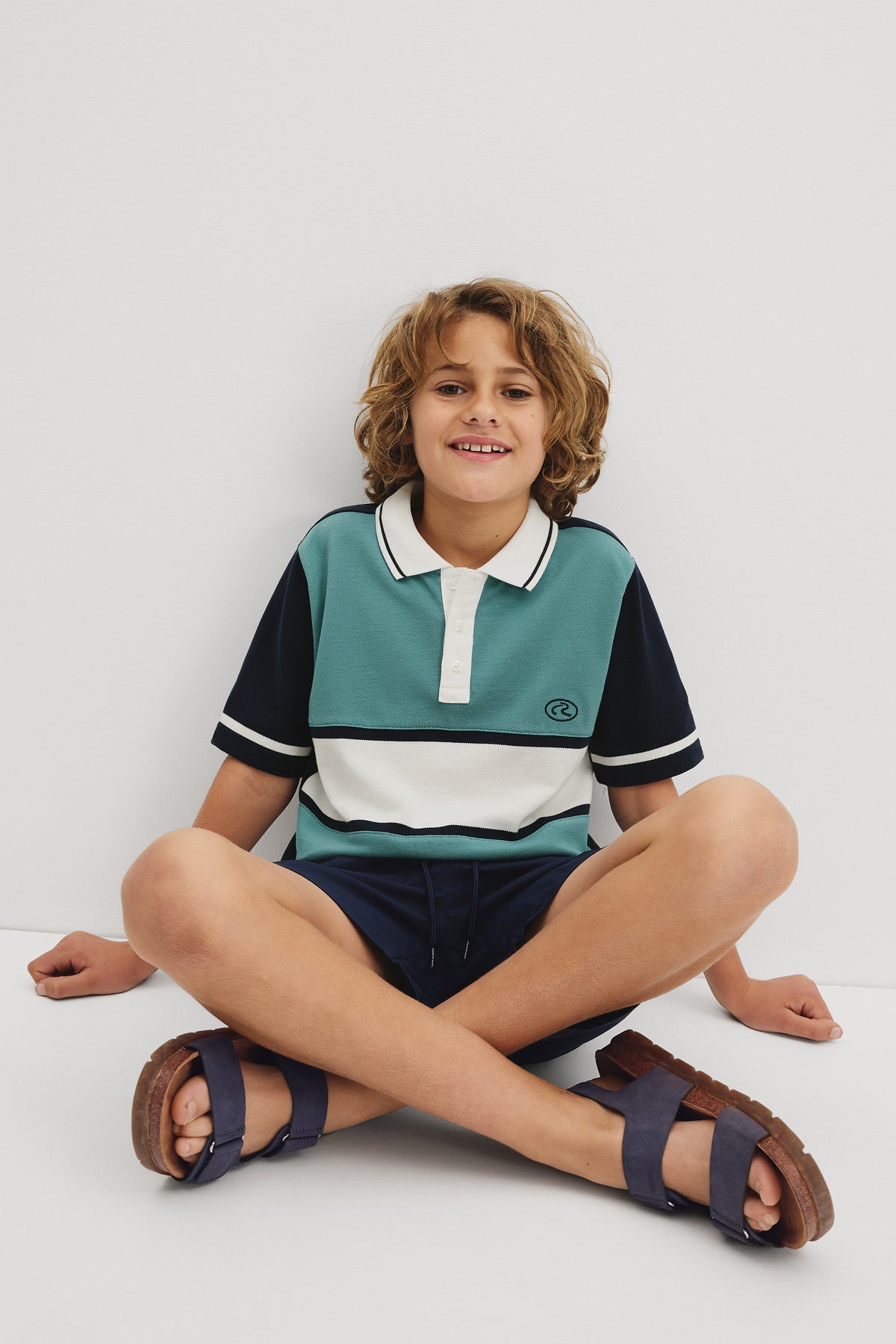 Teen Australian Cotton Short Sleeve Panel Logo Polo