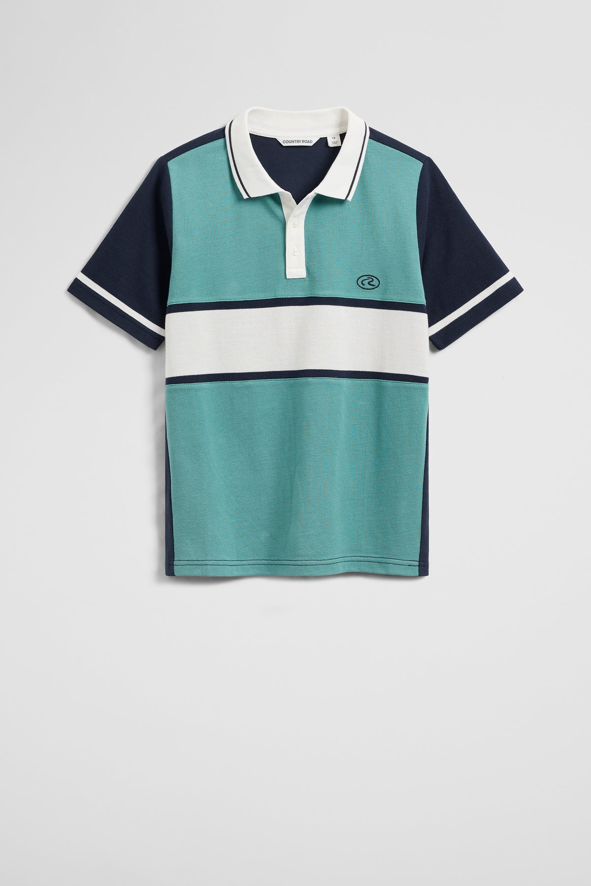 Teen Australian Cotton Short Sleeve Panel Logo Polo