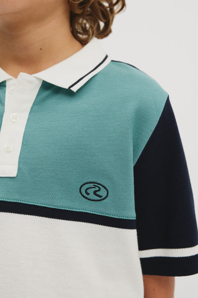 Teen Australian Cotton Short Sleeve Panel Logo Polo