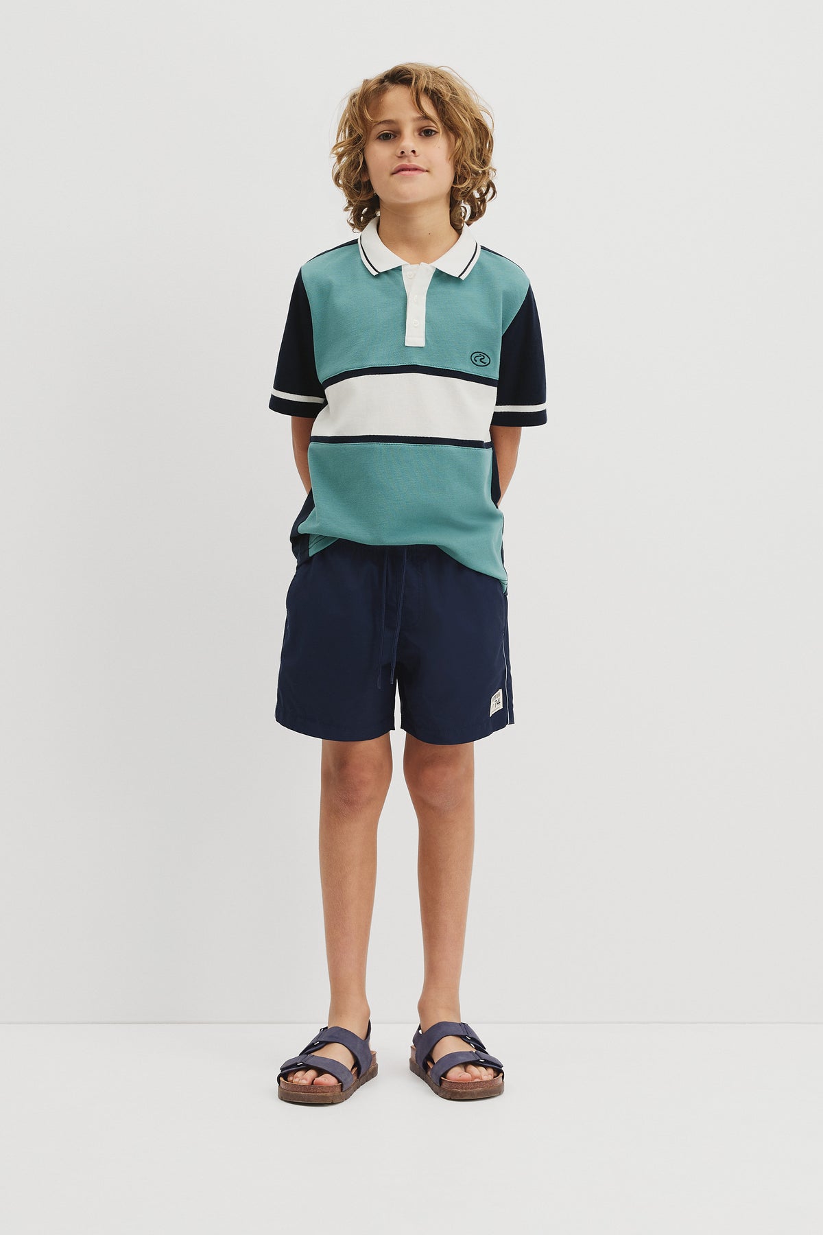 Teen Australian Cotton Short Sleeve Panel Logo Polo