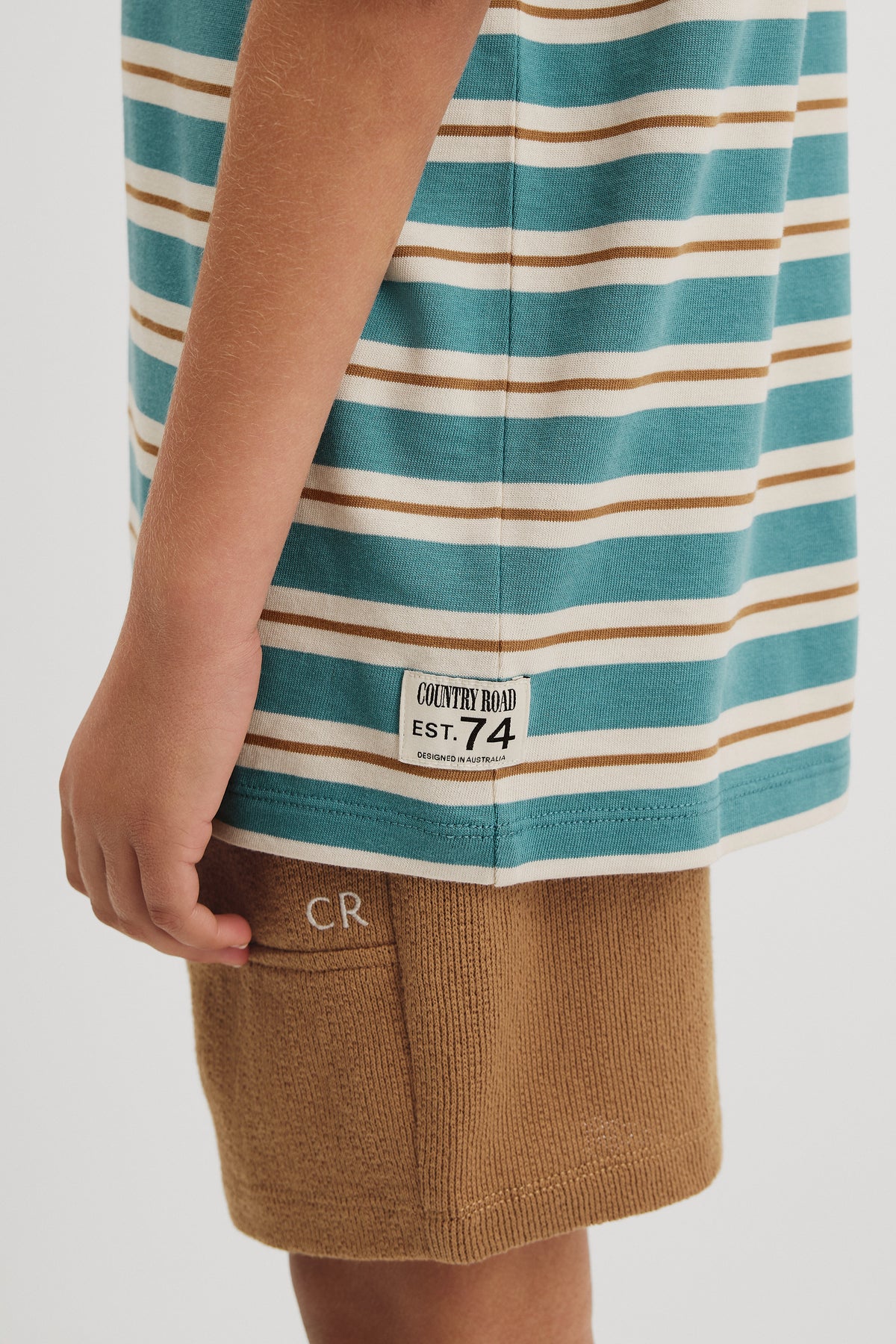 Teen Australian Cotton Relaxed Stripe Short Sleeve T-Shirt
