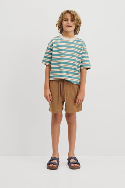 Teen Australian Cotton Relaxed Stripe Short Sleeve T-Shirt