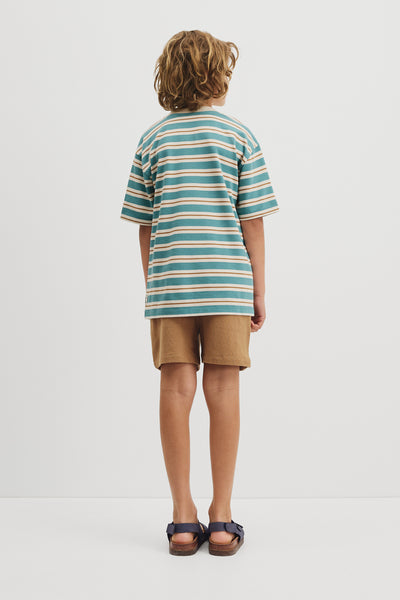 Teen Australian Cotton Relaxed Stripe Short Sleeve T-Shirt