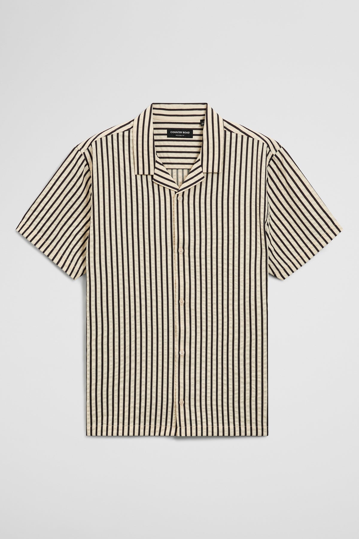 Short Sleeve Seersucker Cuban Shirt