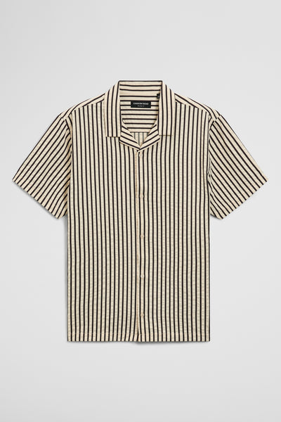 Short Sleeve Seersucker Cuban Shirt