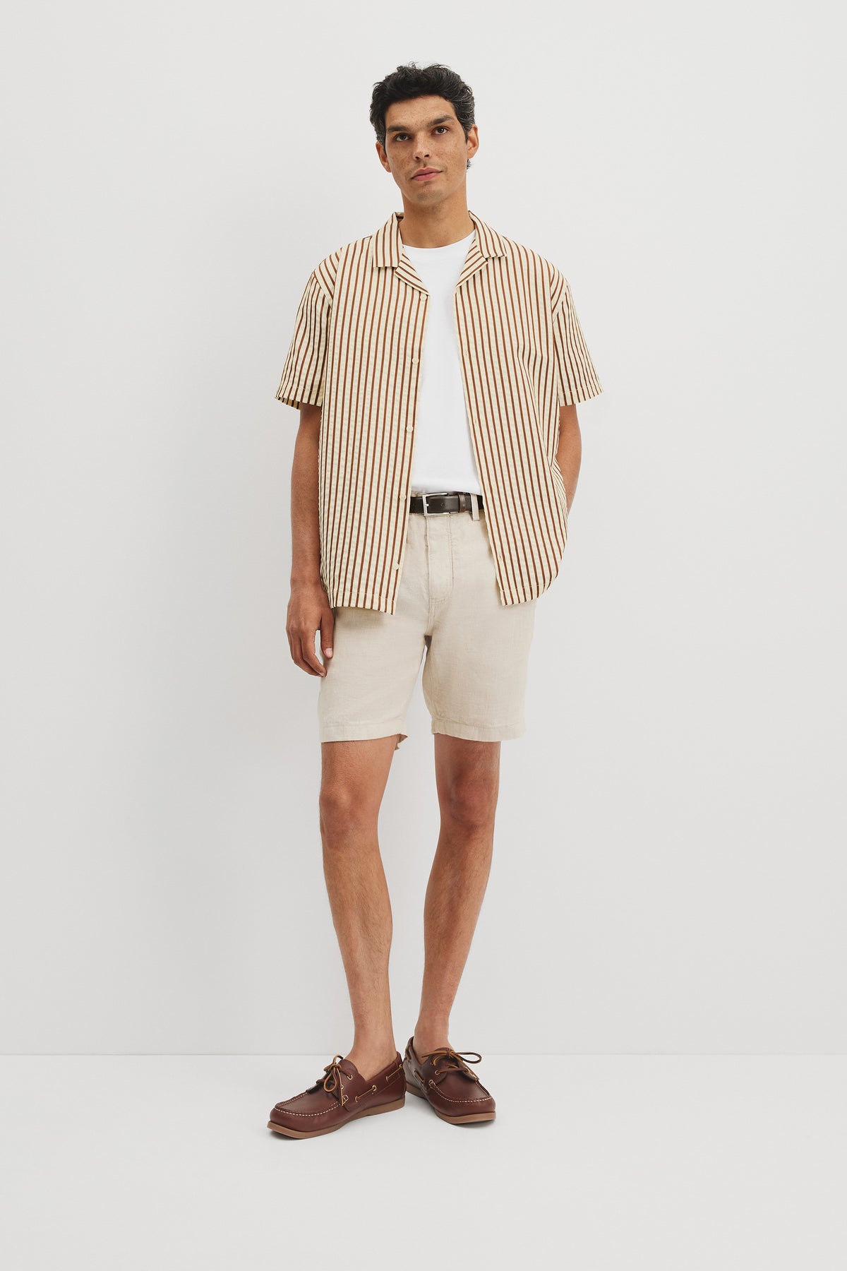 Short Sleeve Seersucker Cuban Shirt