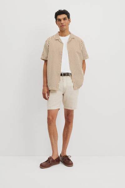 Short Sleeve Seersucker Cuban Shirt