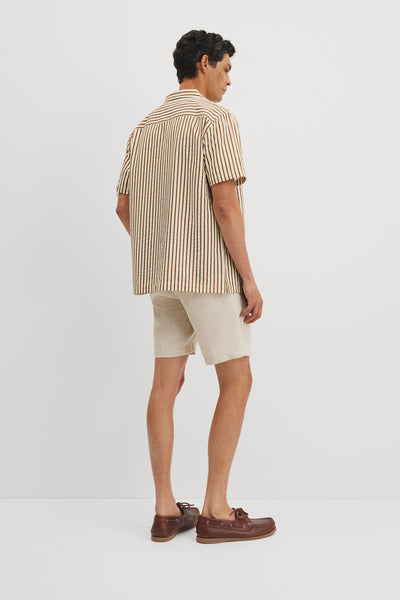 Short Sleeve Seersucker Cuban Shirt