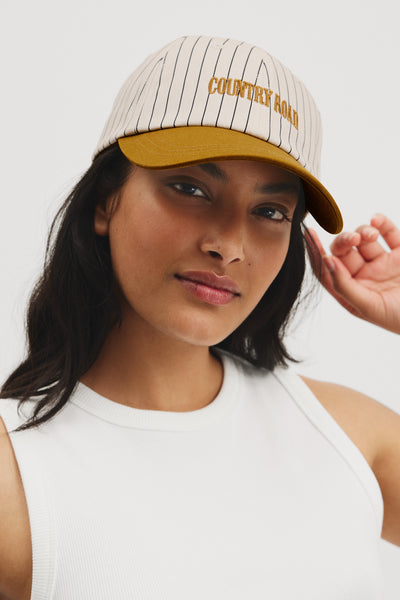 Australian Cotton Pinstripe Contrast Cap