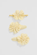 Gathered Bow Clip Pack of 3