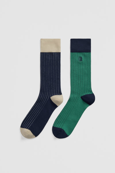 Contrast Rib Sock Pack of 2