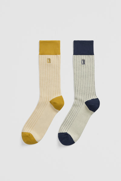Contrast Rib Sock Pack of 2
