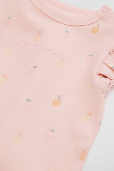 Organically Grown Cotton Sleeveless Jersey Frill Bodysuit