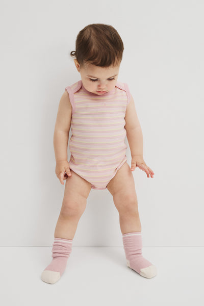 Organically Grown Cotton Blend Sleeveless Rib Bodysuit