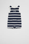 Australian Cotton Sleeveless Stripe Terry Romper