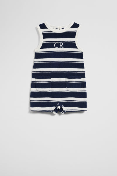 Australian Cotton Sleeveless Stripe Terry Romper