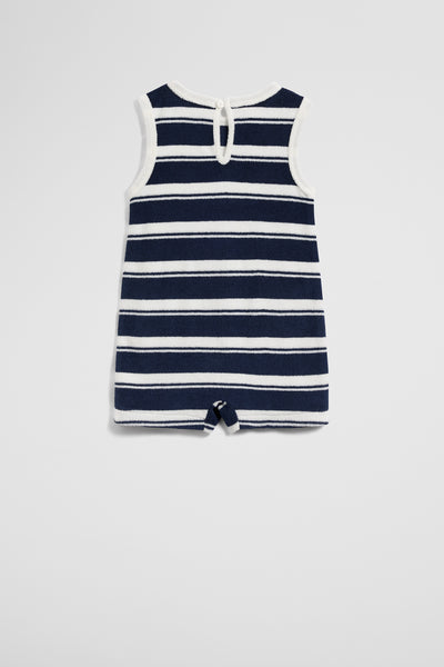 Australian Cotton Sleeveless Stripe Terry Romper