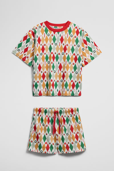 Australian Cotton Short Sleeve Festive Pyjama Set