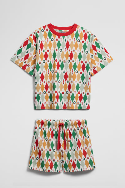 Teen Short Sleeve Australian Cotton Festive Pyjama Set
