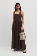 Basque Maxi Dress