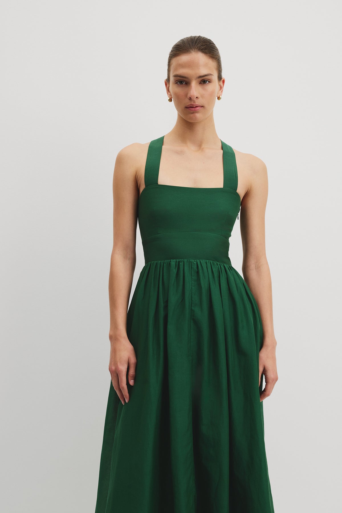 Basque Maxi Dress