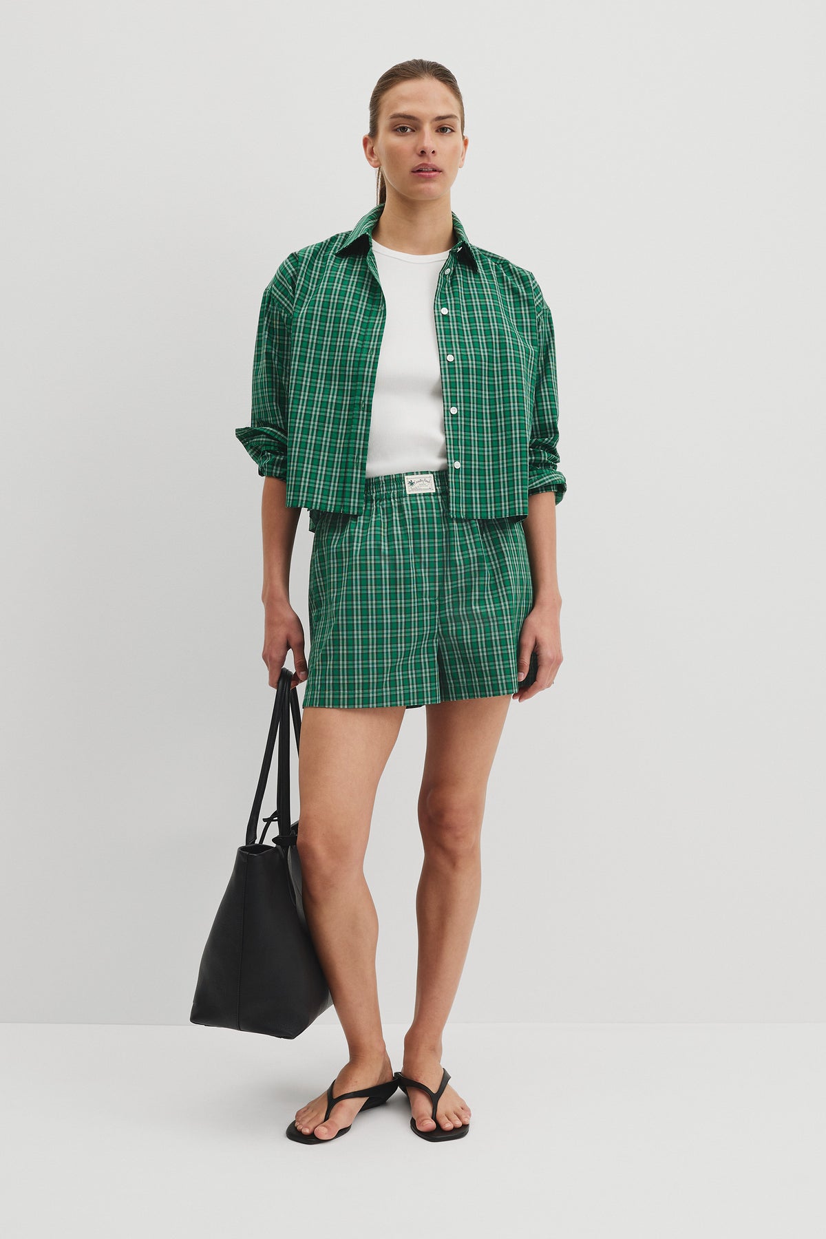 Organically Grown Cotton Check Boxy Shirt