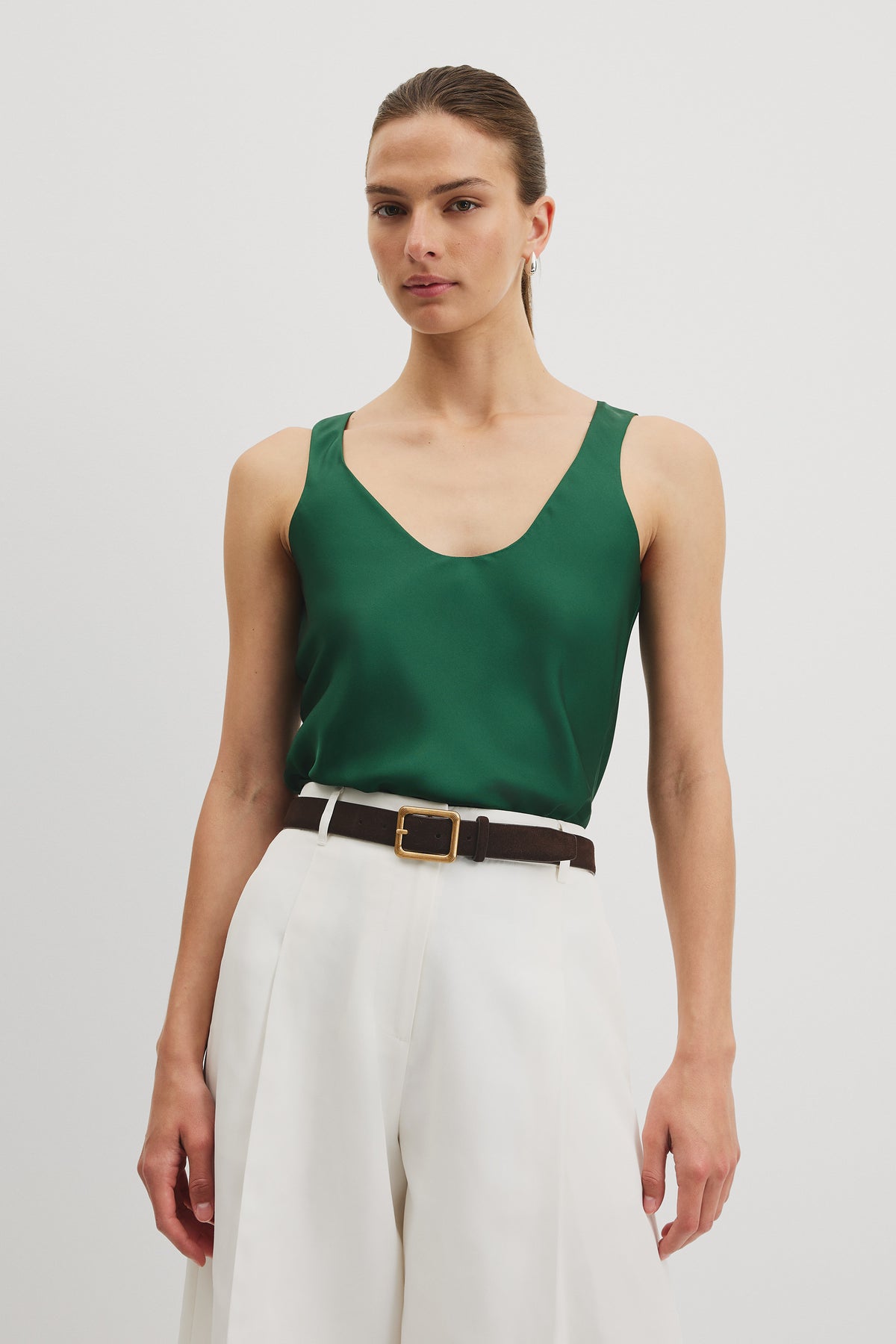 Washable Silk Scoop Neck Tank