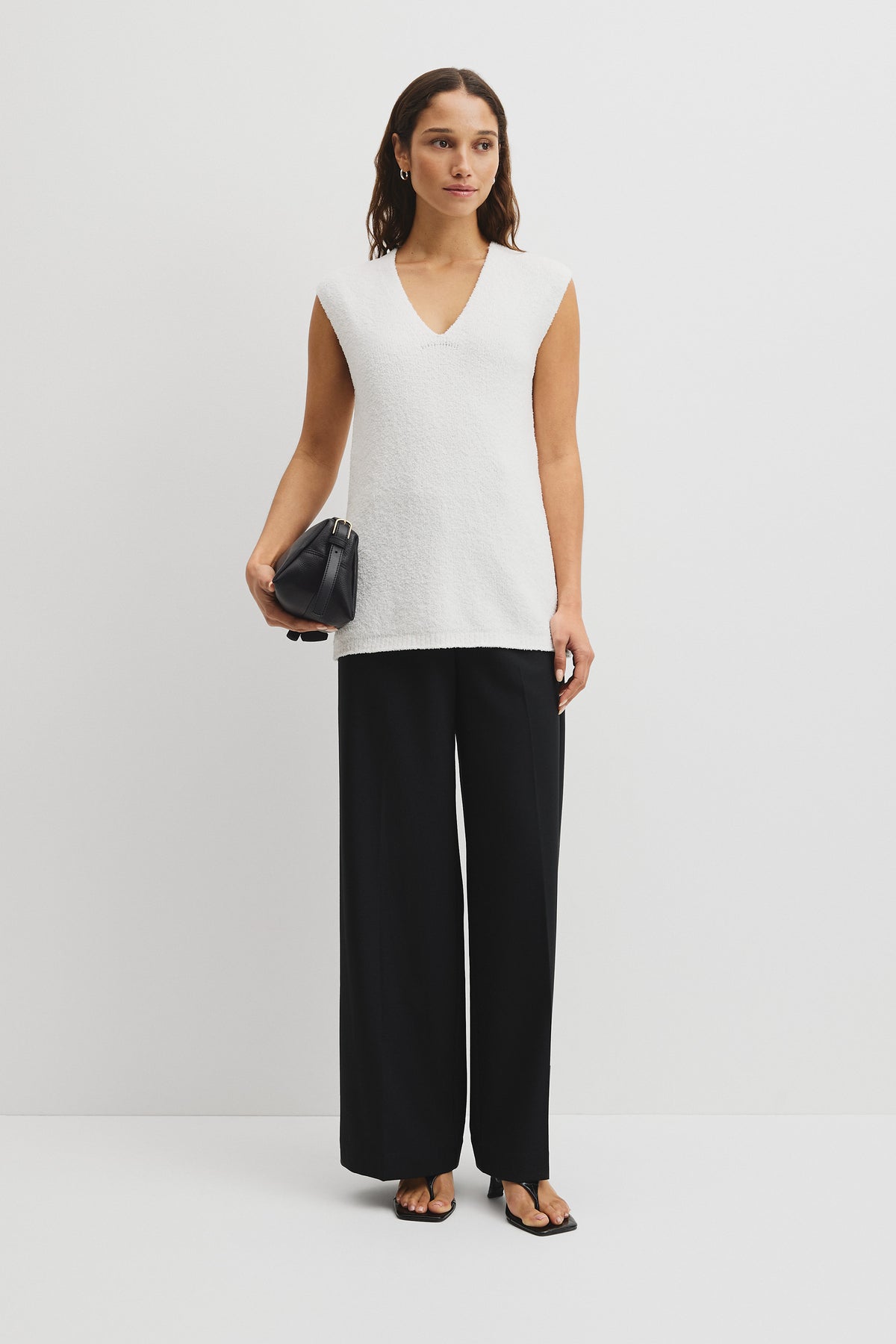 Australian Cotton Blend Compact Boucle Vest