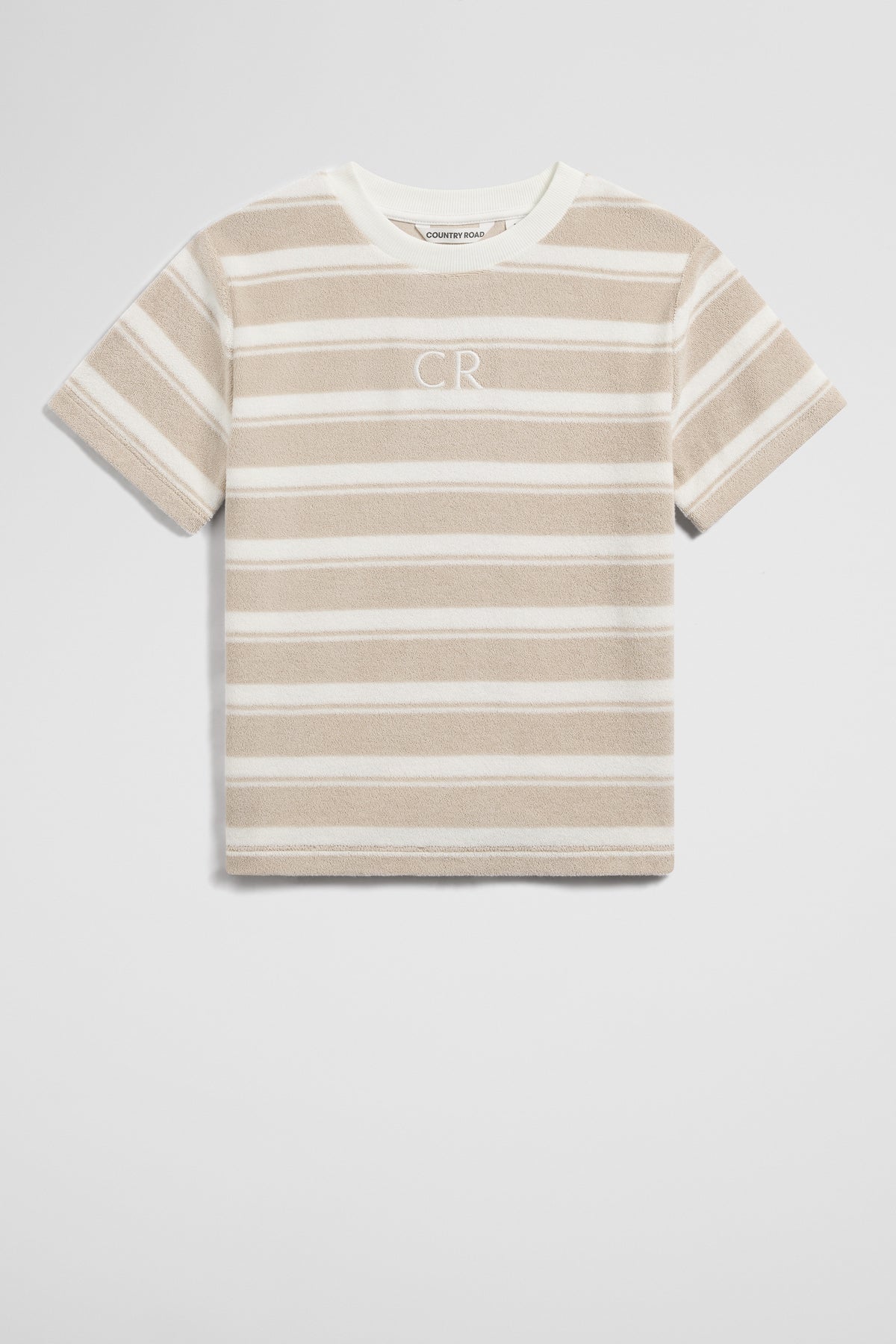 Australian Cotton Relaxed Fit Stripe Terry T-Shirt