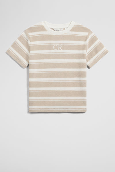 Australian Cotton Relaxed Fit Stripe Terry T-Shirt
