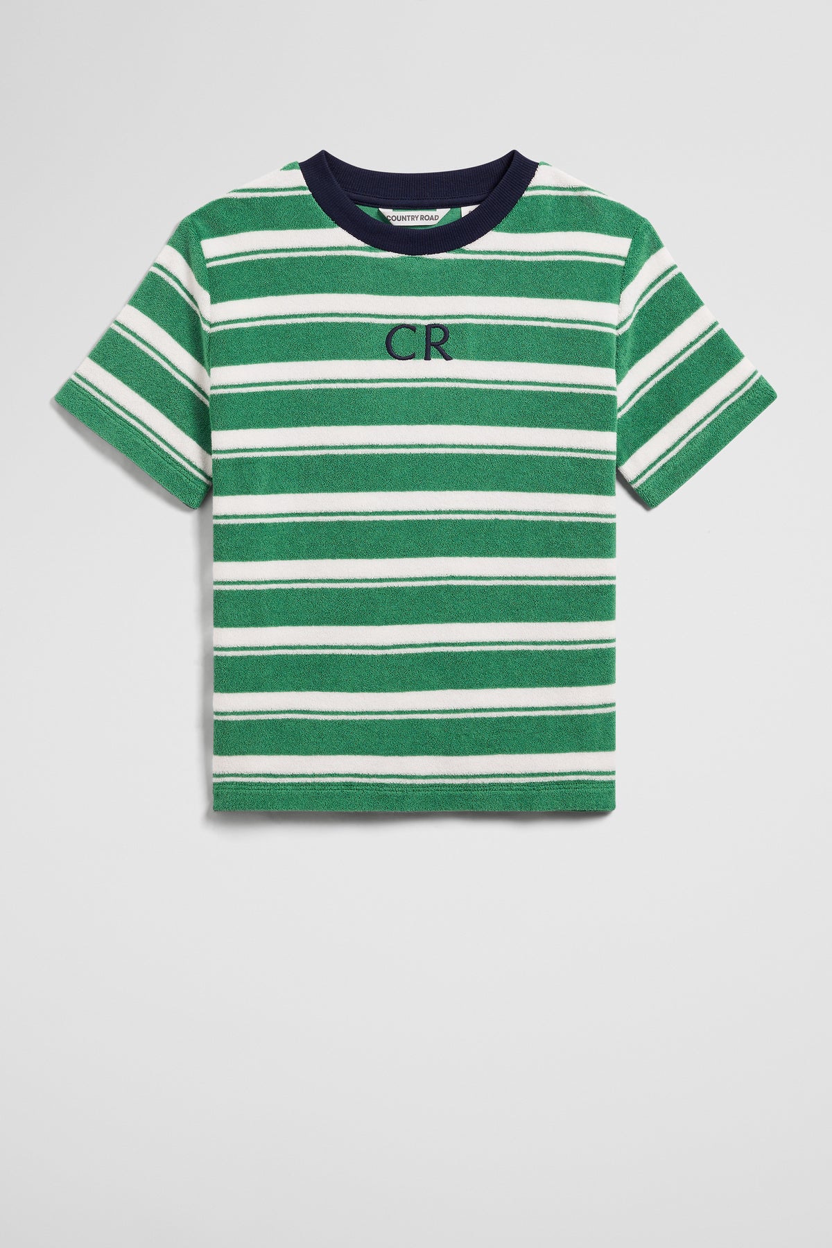 Australian Cotton Relaxed Fit Stripe Terry T-Shirt