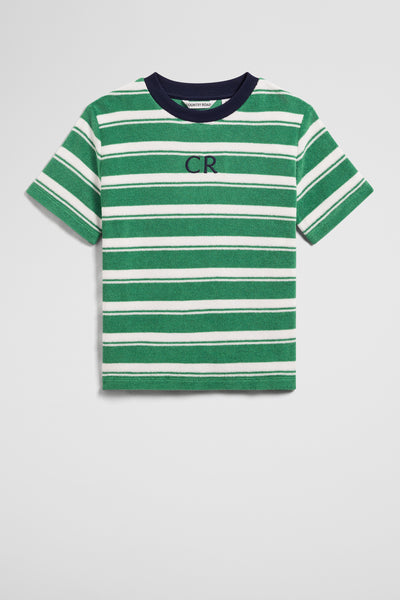 Australian Cotton Relaxed Fit Stripe Terry T-Shirt