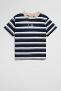 Australian Cotton Relaxed Fit Stripe Terry T-Shirt