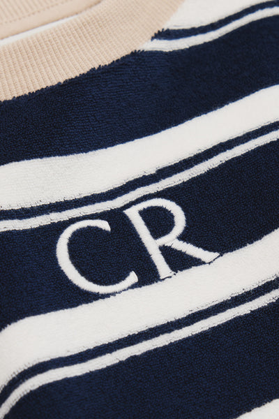 Australian Cotton Relaxed Fit Stripe Terry T-Shirt