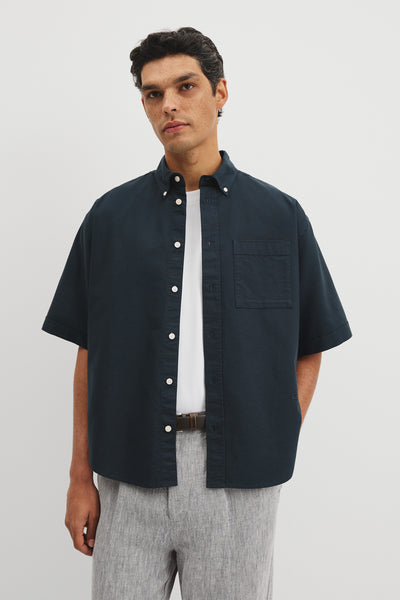Australian Good Earth Cotton Short Sleeve Oversized Shirt