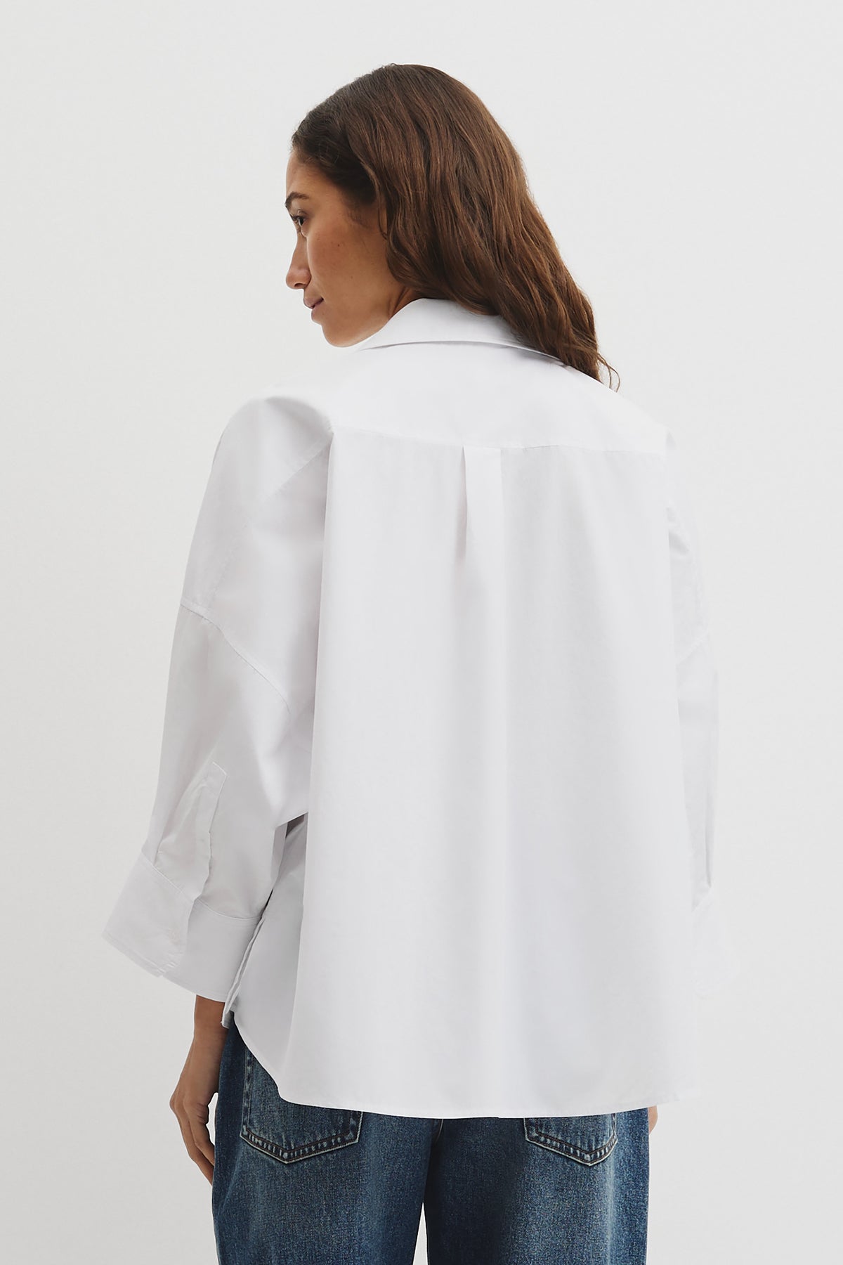 Drape Sleeve Cotton Shirt