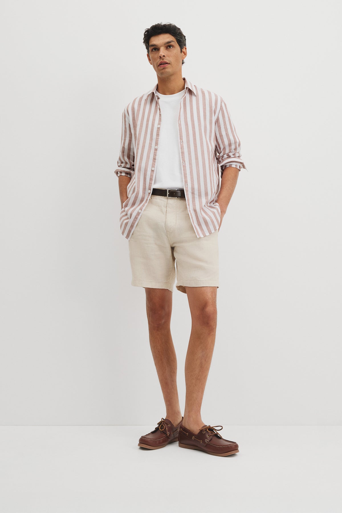 Cotton Linen Stripe Shirt