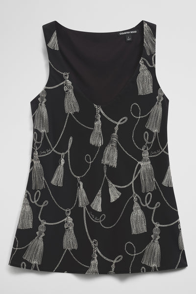 Print Scoop Neck Top