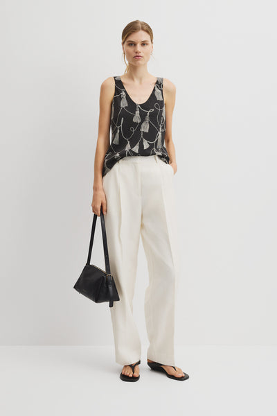 Print Scoop Neck Top