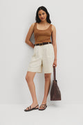 Stripe Linen Short