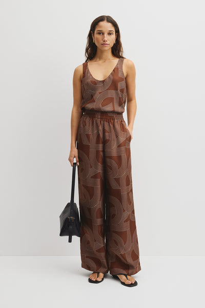 Logo Washable Silk Pant