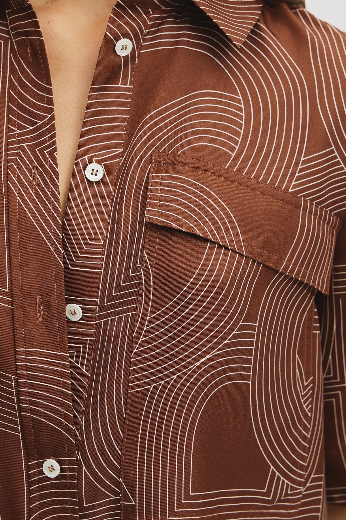 Logo Washable Silk Shirt Dress
