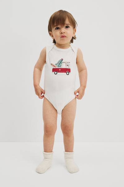 Organically Grown Cotton Sleeveless Jersey Bodysuit