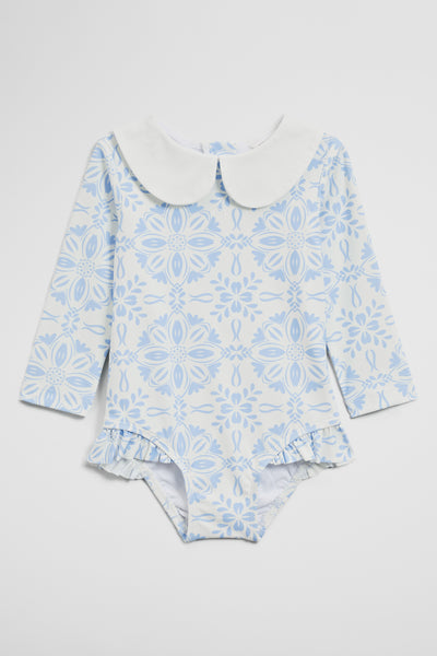 Long Sleeve Spot One Piece Swimsuit