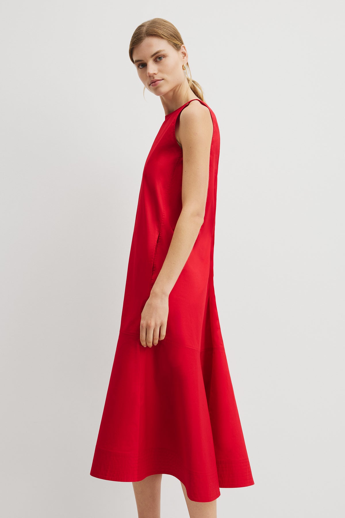 Flare Hem Midi Dress