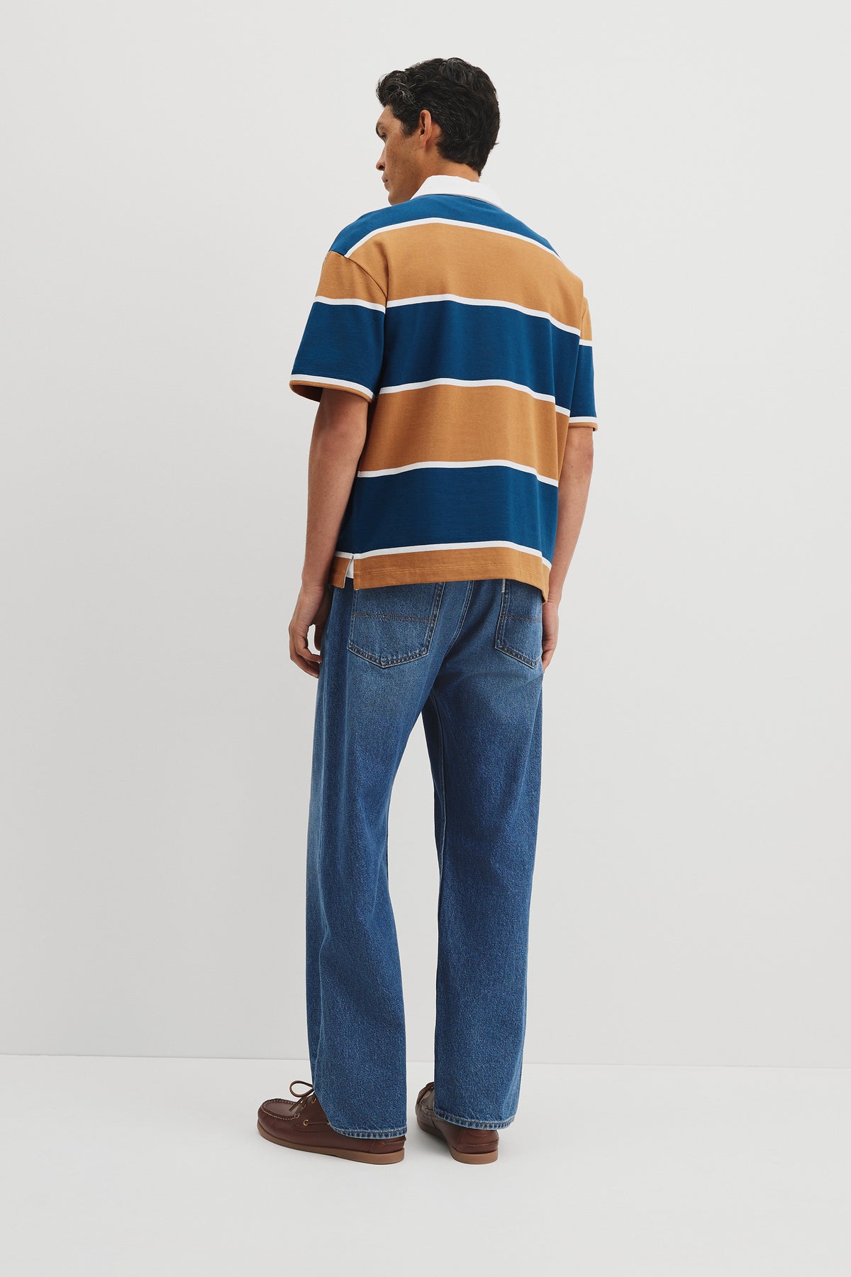 Short Sleeve Stripe Rugby Polo