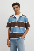 Short Sleeve Stripe Rugby Polo